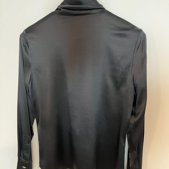 Silk fancy black blouse size S. New - Picture 6 of 6